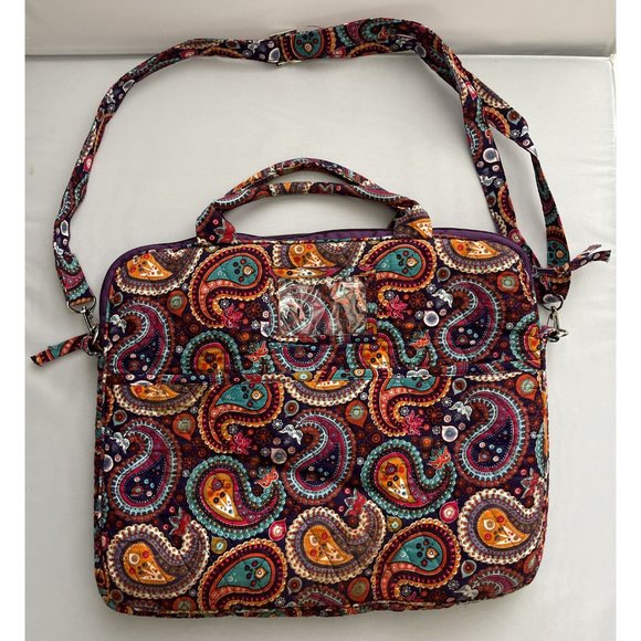Floral Paisley Laptop Bag Sleeve Briefcase Zippered Handbag‎ Purse with Strap - Picture 1 of 7